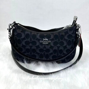 Coach Teri Shoulder Bag Crossbody In Signature Denim/Silver/Black CDE43 NWT
